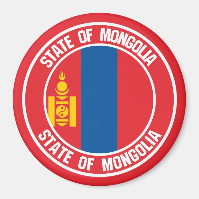 Mongolische RundEmblem Magnet (Vorne)