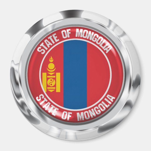 Mongolische RundEmblem Magnet (Vorne)