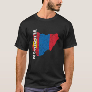 Mongolische Wurzeln Mongolei-Flagge Karte Mongolis T-Shirt