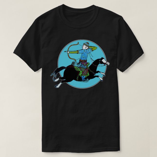 Mongolischer Krieger T-Shirt (Design vorne)