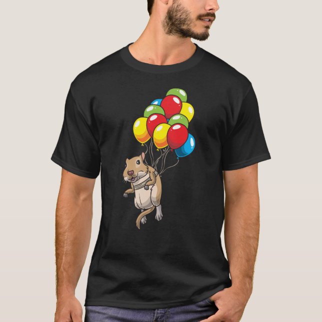 Mongolisches Gerbil mit Ballon T-Shirt (Vorderseite)