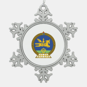Mongolisches (mongolisches) Emblem Schneeflocken Zinn-Ornament