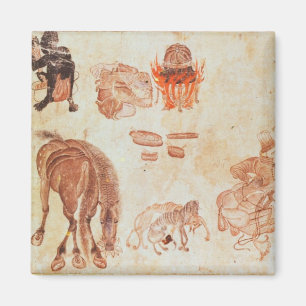 mongolisches nomadisches Lager, 15. Jahrhundert Magnet