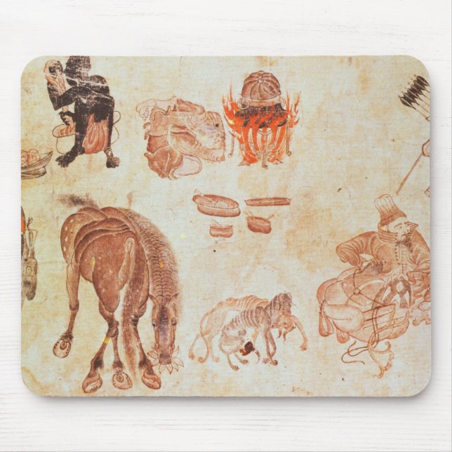Mongolisches nomadisches Lager, 15. Jahrhundert Mousepad (Vorne)