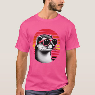 Mongoose Retro Vintage Sonnenuntergang Tier Sonnen T-Shirt