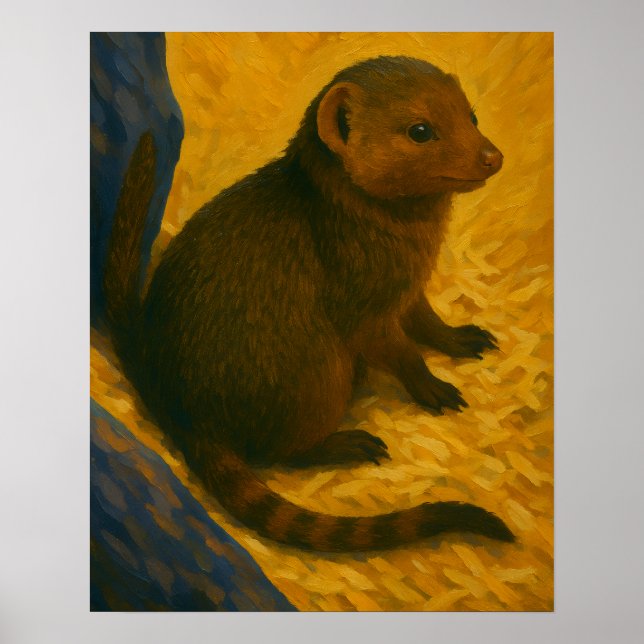 Mongoose unter Strohmalerei Poster (Vorne)