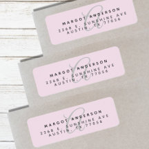 Mongoram Chic Stilvolle Script Lila Rücksendeadres