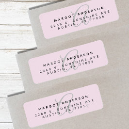 Mongoram Chic Stilvolle Script Lila Rücksendeadres