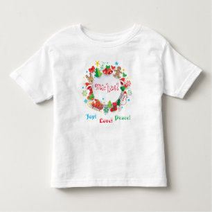 Mongram 20XX Hallo Winter Holiday Symbole Muster Kleinkind T-shirt