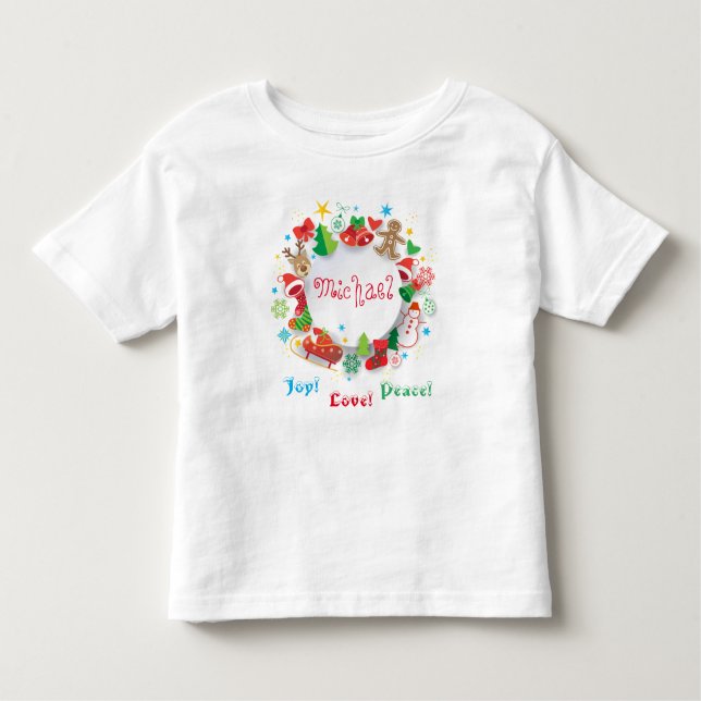 Mongram 20XX Hallo Winter Holiday Symbole Muster Kleinkind T-shirt (Vorderseite)