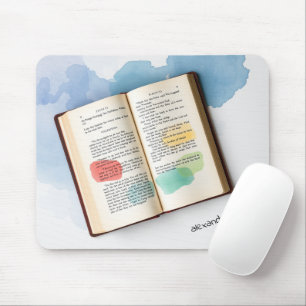 Mongram alte Buchdarstellung Watercolor Mousepad