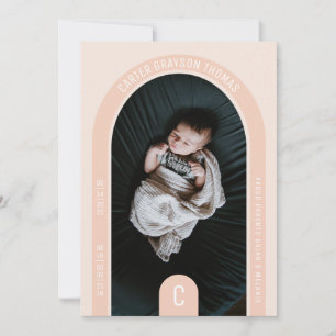 Mongram Arch Foto Birth Announccard Einladung