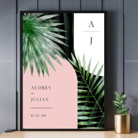 Mongram Arches Tropical Palm Leaf Wedding