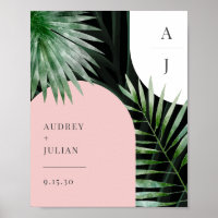 Mongram Arches Tropical Palm Leaf Wedding