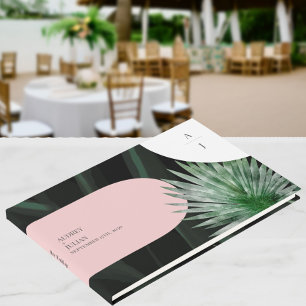 Mongram Arches Tropical Wedical Guest Book Gästebuch