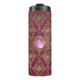 Mongram aus Burgund und Gold Paris Edelstein Thermosbecher