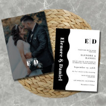 Mongram Black and White Side Wave Foto Wedding