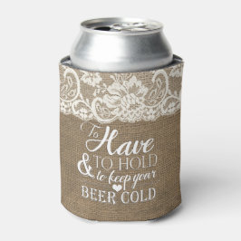 Mongram Burlap Hochzeit haben und halten Dosenkühler