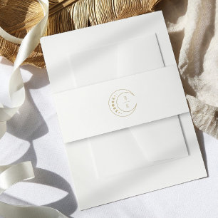 Mongram Celestial Wedding Einladungsbanderole