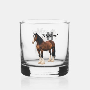 Mongram Clydesdale Entwurf Pferdezucht Whiskyglas