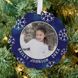 Mongram Constellation Pattern für das Weihnachts-F Ornament Karte