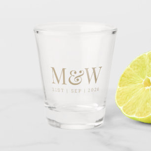 Mongram Couple's Modern Wedding Schnapsglas