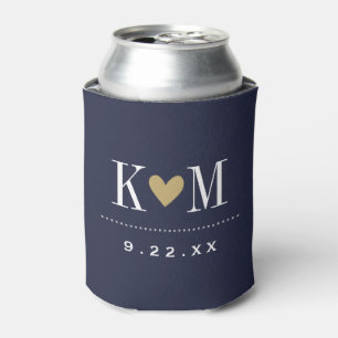 Mongram für Hochzeiten von Marine und Gold Dosenkühler