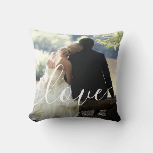 Mongram für Hochzeitskriptschrift-Liebe Kissen