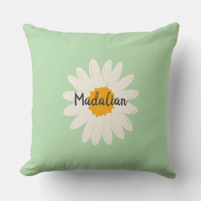 Mongram Gründekoration für Kinder mit Sonnenblumen Kissen (Vorderseite)