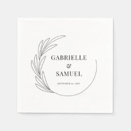 Mongram Halbkranz Minimal Hochzeitbride & Groom Serviette