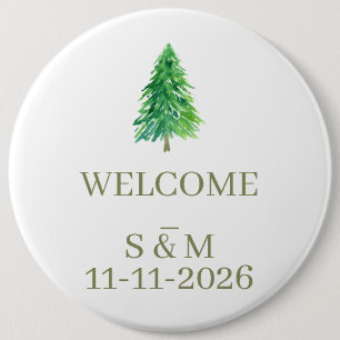 Mongram-Hochzeit der Eleganforest Tree Blume Button