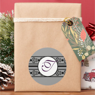 Mongram Hochzeitsgradminze Runder Aufkleber