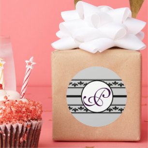 Mongram Hochzeitsgradminze Runder Aufkleber