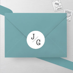 Mongram-Hochzeitssticker für Bauernhäuser Runder Aufkleber