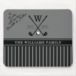 Mongram-Kartongeschenk für die Golf-Familie für Va Mousepad