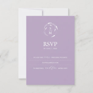 Mongram Lavender RSVP Card Hochzeitsseite