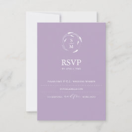 Mongram Lavender RSVP Card Hochzeitsseite Karte