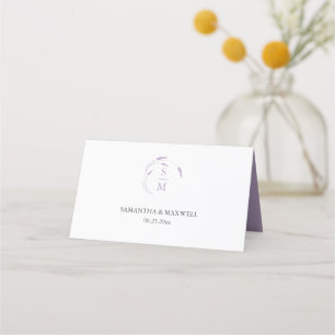 Mongram Lavender Wedding Platzkarten