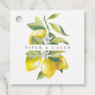 Mongram Lemon Blossoms Hochzeit Geschenkanhänger