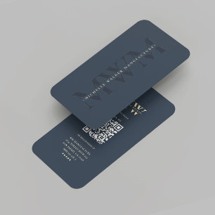 Mongram Marketing Dark Blue Navy Visitenkarte