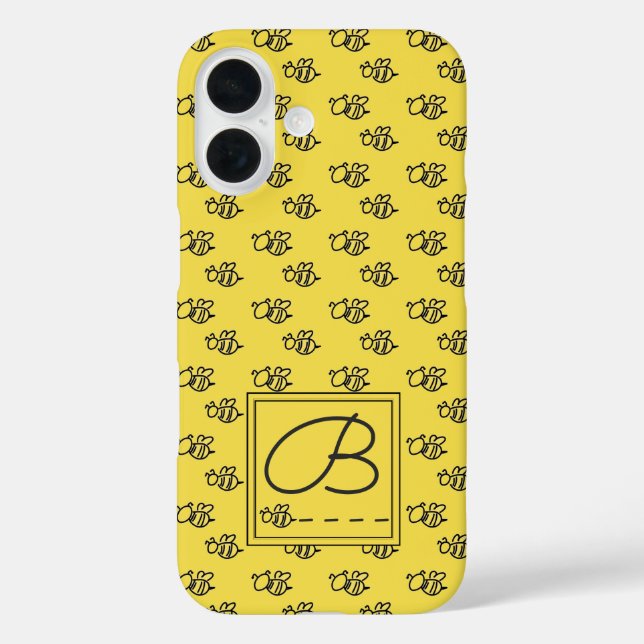 Mongram Muster der Gelben Sommerbienen Case-Mate iPhone Hülle (Rückseite)