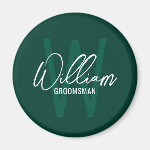 Mongram&Name für moderne Script-Personalisierte Tr Magnet