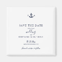 Mongram Nautical Navy Blue Anchor Hochzeit