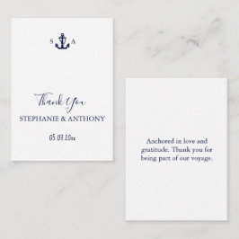 Mongram Nautical Navy Blue Anchor Hochzeit Mitteilungskarte