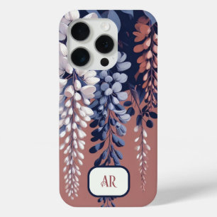 Mongram Navy Rose Wisteria Elegance Case-Mate iPhone Hülle