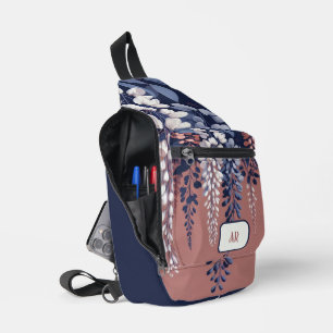 Mongram Navy Rose Wisteria Elegance Crossbody Bag