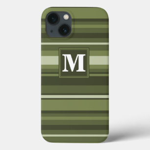 Mongram Oliven-grüne Streifen Case-Mate iPhone Geh Case-Mate iPhone Hülle