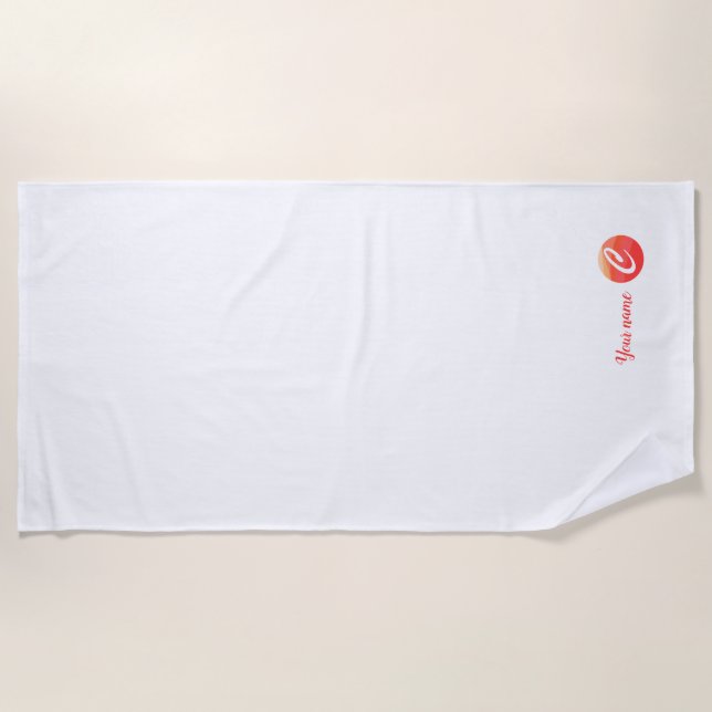 Mongram, orange, Strandtuch C (Vorderseite)
