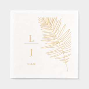 Mongram Palm Leaf Wedding Servietten Mit Folie