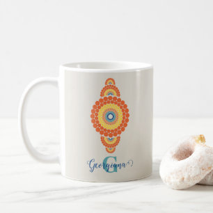 Mongram Radiant Aegean Summer Ornamental Mandala Kaffeetasse